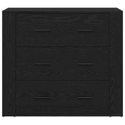 Sideboard med låda Svart Ek 240 x 33 x 70 cm Konstruerat trä