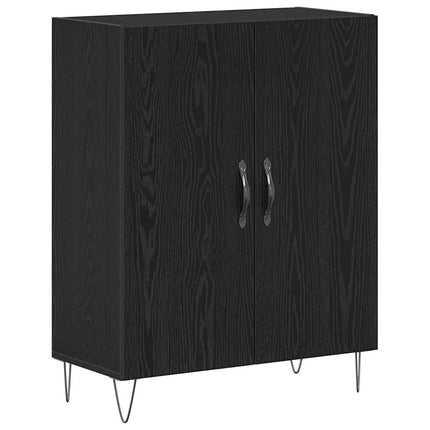 Skåp 2 pcs Svart Ek 69,5 x 34 x 180 cm Konstruerat trä