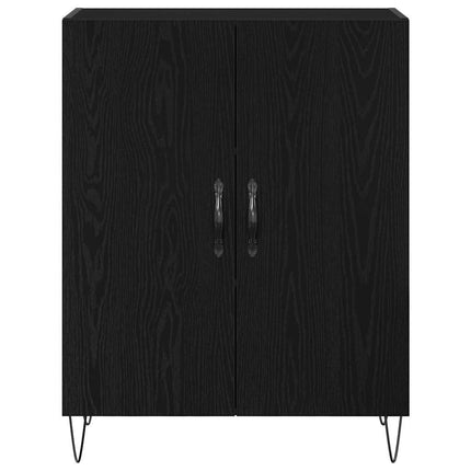Skåp 2 pcs Svart Ek 69,5 x 34 x 180 cm Konstruerat trä
