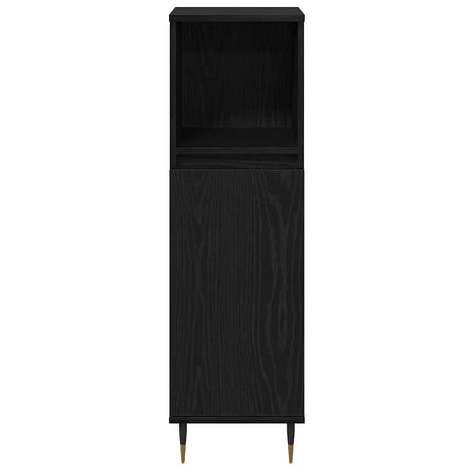 Badrumsmöbelset 3 st Svart Ek 30 x 30 x 190 cm