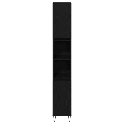 Badrumsmöbelset med låda 3 pcs Svart Ek 30 x 30 x 190 cm