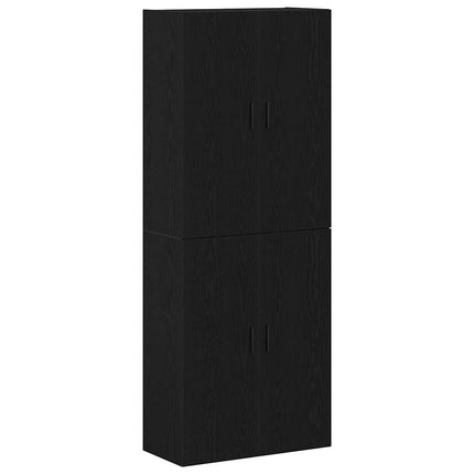 Väggmonterat skåp Väggmonterad 2 pcs Svart Ek 69,5 x 34 x 90 cm