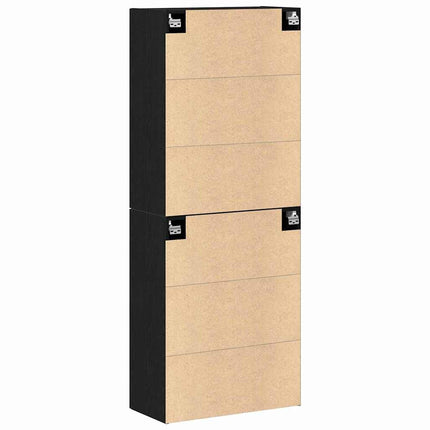 Väggmonterat skåp Väggmonterad 2 pcs Svart Ek 69,5 x 34 x 90 cm