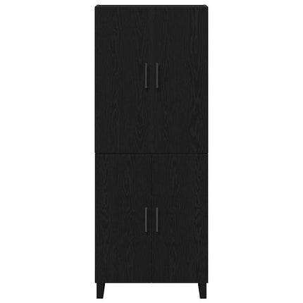 Skåp 2 pcs Svart ek 69,5 x 34 x 180 cm Konstruerat trä och glas