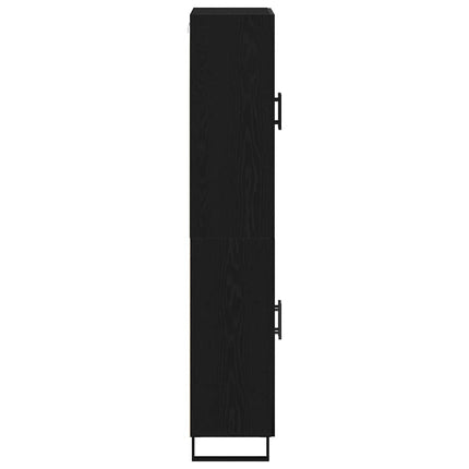 Skåp 2 pcs Svart ek 69,5 x 34 x 180 cm Konstruerat trä och glas