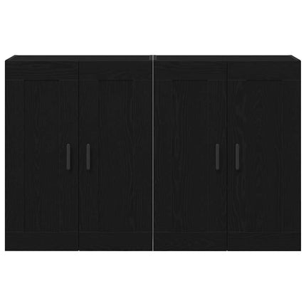 Väggmonterat skåp Väggmonterad 2 pcs Svart Ek 69,5 x 34 x 90 cm