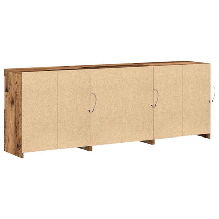 LED-sido bord Gammalt trä 181 x 37 x 67 cm Konstruerat trä