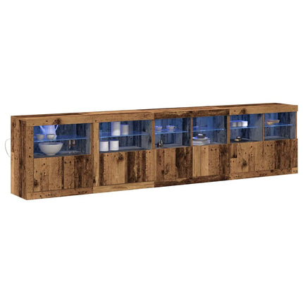 LED-sido bord Gammalt trä 283 x 37 x 67 cm Konstruerat trä