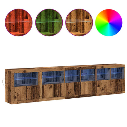 LED-sido bord Gammalt trä 283 x 37 x 67 cm Konstruerat trä