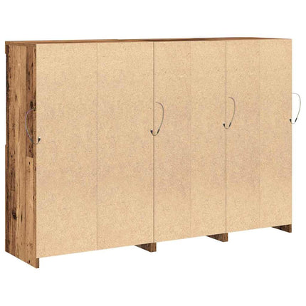 LED-sido bord Gammalt trä 142,5 x 37 x 100 cm Konstruerat trä