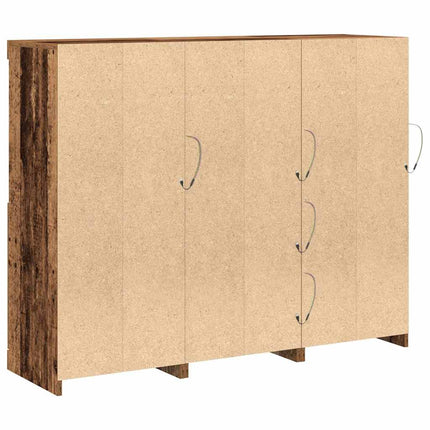 LED-sido bord Gammalt trä 123 x 37 x 100 cm Konstruerat trä