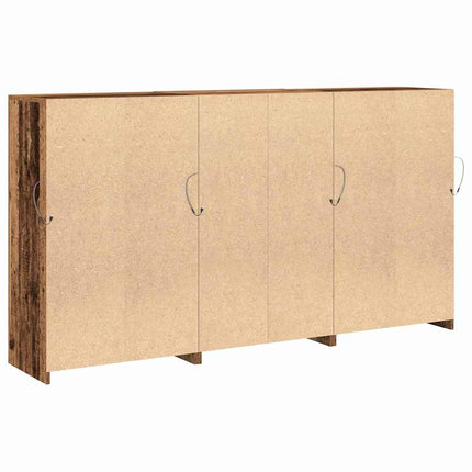 LED-sido bord Gammalt trä 181,5 x 37 x 100 cm Konstruerat trä