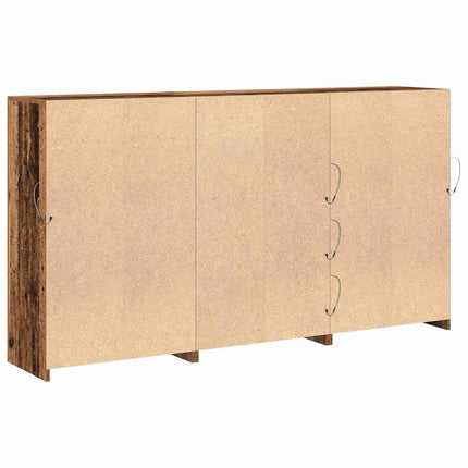 LED-sido bord 3 pcs Gammalt trä 202 x 37 x 100 cm