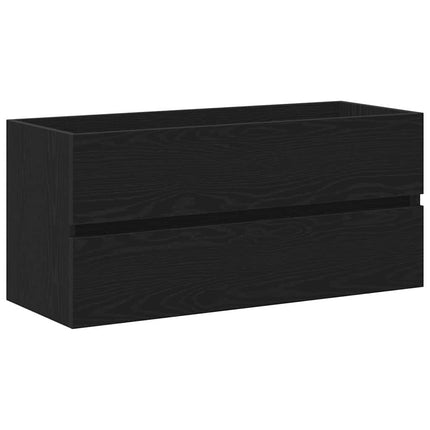 Badrumsskåp med handfat Svart Ek 100 x 39 x 62 cm