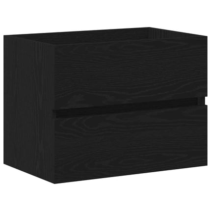 Badrumsskåp med handfat Svart Ek 60 x 39 x 62 cm