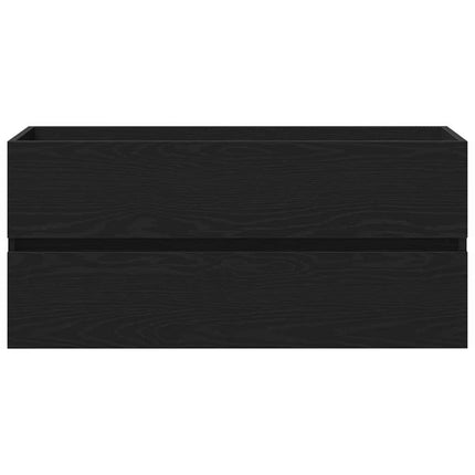 Badrumsskåp med handfat Svart Ek 100 x 39 x 62 cm