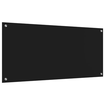 Köksskydd Svart 110 x 50 cm härdat glas
