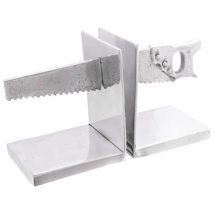 Bokstöd 2 st Silver 11 x 14 x 17,5 cm Aluminium