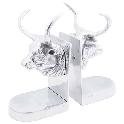 Bokstöd 2 st Silver 17 x 15 x 27 cm Aluminium