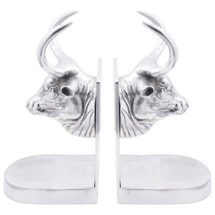 Bokstöd 2 st Silver 17 x 15 x 27 cm Aluminium