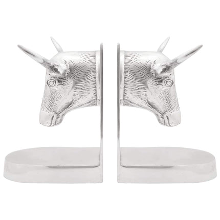 Bokstöd 2 pcs Silver 21,5 x 15,5 x 20 cm Aluminium