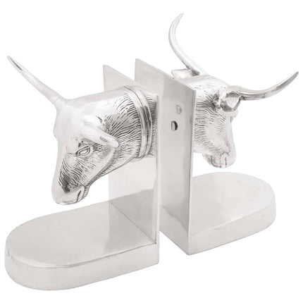 Bokstöd 2 pcs Silver 21,5 x 15,5 x 20 cm Aluminium