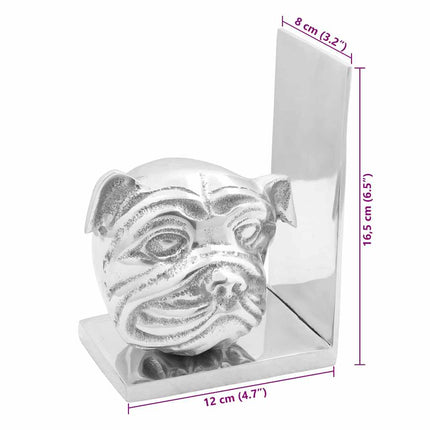 Bokstöd 2 pcs Silver 8 x 12 x 16,5 cm Aluminium