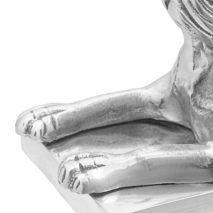 Bokstöd 2 st Silver 12 x 15 x 18 cm Aluminium