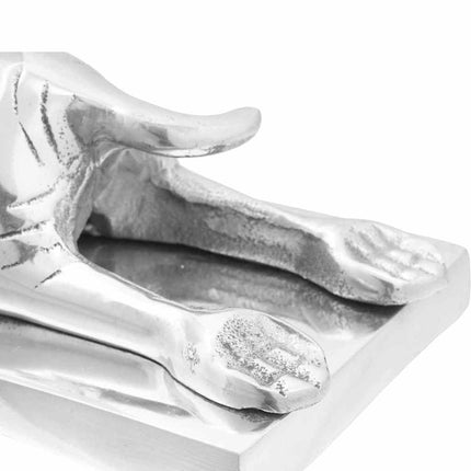Bokstöd 2 st Silver 12 x 15 x 18 cm Aluminium