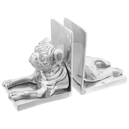 Bokstöd 2 st Silver 12 x 15 x 18 cm Aluminium