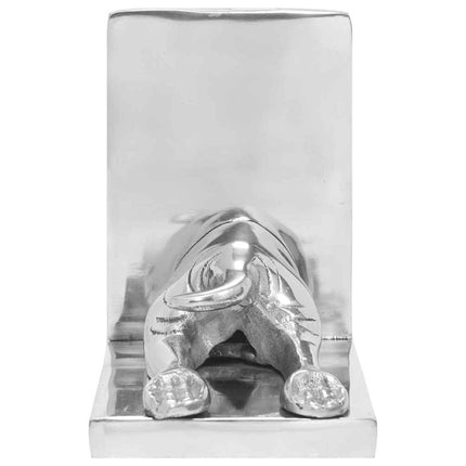 Bokstöd 2 st Silver 12 x 15 x 18 cm Aluminium
