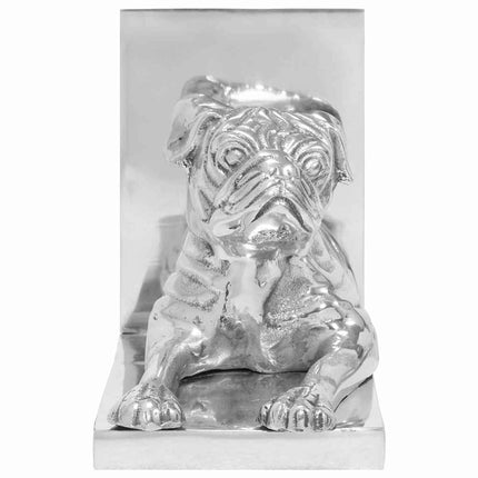 Bokstöd 2 st Silver 12 x 15 x 18 cm Aluminium