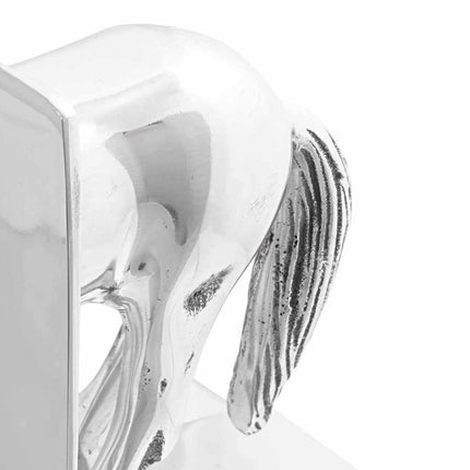 Bokstöd 2 st Silver 11 x 14 x 25 cm Aluminium