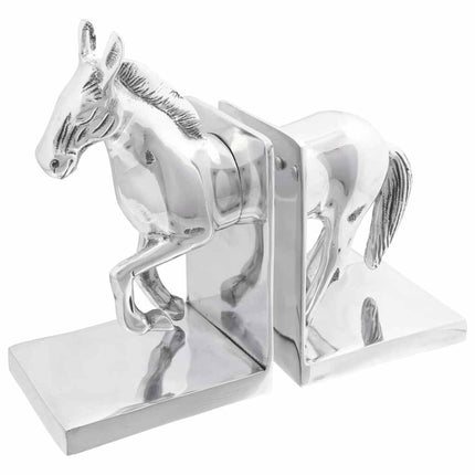 Bokstöd 2 st Silver 11 x 14 x 25 cm Aluminium