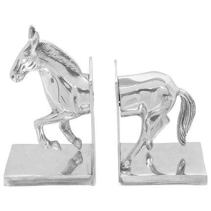Bokstöd 2 st Silver 11 x 14 x 25 cm Aluminium