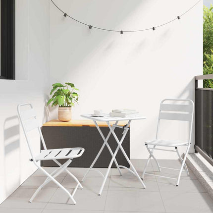 Fällstol för trädgård 2 pcs Vit 42 x 52 x 82cm
