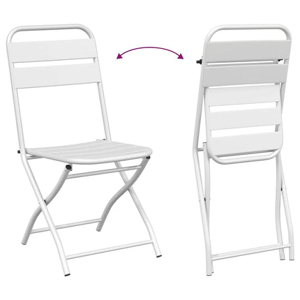 Fällstol för trädgård 2 pcs Vit 42 x 52 x 82cm
