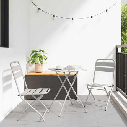 Fällstol för trädgård 2 st Beige Pulverlackerat stål