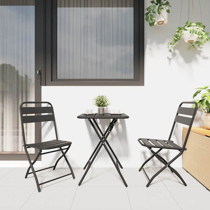 Fällstol för trädgård 2 pcs Antracit 42 x 52 x 82cm