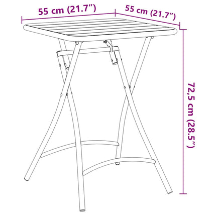 Bistrobord Vit 55 x 55 x 72,5 cm Pulverlackerad stål