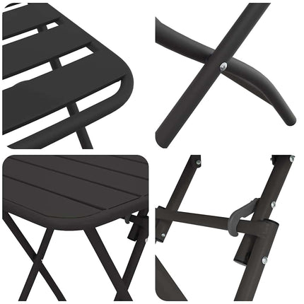 Bistroset 3 pcs Antracit Stål