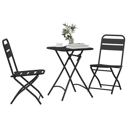 Bistroset 3 st Antracit Stål