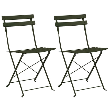 Fällstol för trädgård 2 pcs Grön 42 x 46 x 82 cm Metall