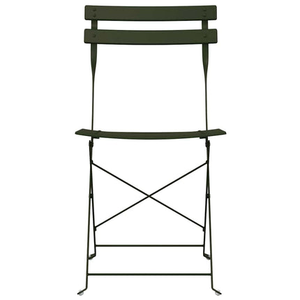 Fällstol för trädgård 2 pcs Grön 42 x 46 x 82 cm Metall