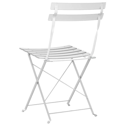 Fällstol för trädgård 2 pcs Vit 42 x 46 x 82 cm Metall