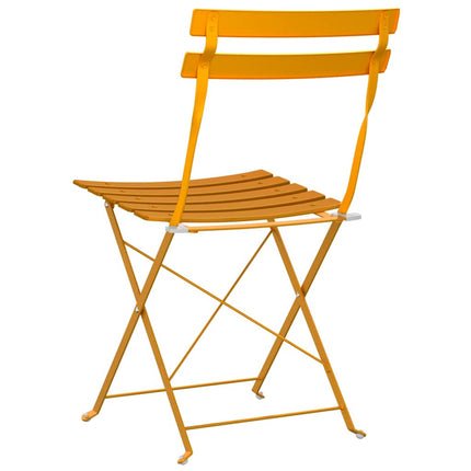Fällstol för trädgård 2 pcs Senapsgul 42 x 46 x 82 cm Metall