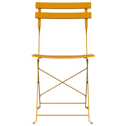 Fällstol för trädgård 2 pcs Senapsgul 42 x 46 x 82 cm Metall