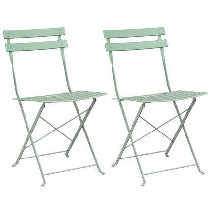 Fällstol för trädgård 2 pcs Ljusmynta 42 x 46 x 82 cm Metall