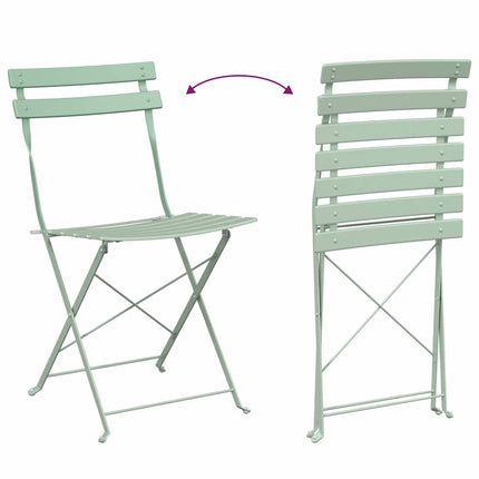 Fällstol för trädgård 2 pcs Ljusmynta 42 x 46 x 82 cm Metall
