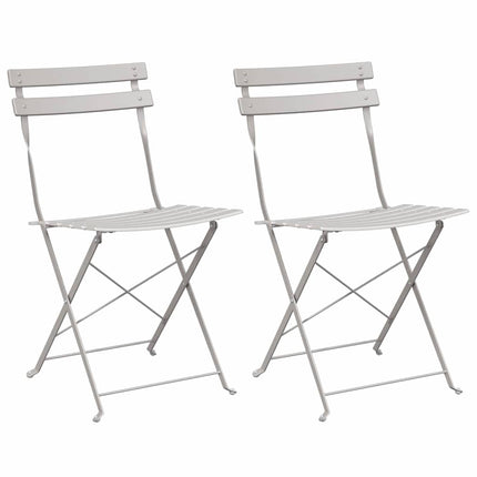 Fällstol för trädgård 2 pcs Beige 42 x 46 x 82 cm Metall